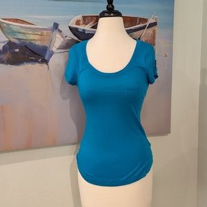 Express blue baby tee